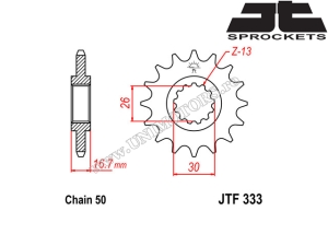 Σετ αλυσίδας Honda CB 900F Hornet ('02-'06) - (DID / JT)