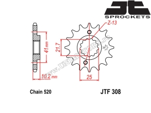 Σετ αλυσίδας Honda FX 650 Vigor ('99-'01) - (DID / JT)