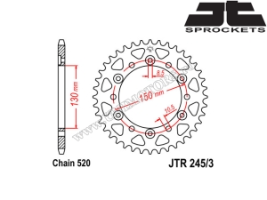 Σετ αλυσίδας Honda NX 500 Dominator / NX 650 Dominator ('90) - (DID / JT)