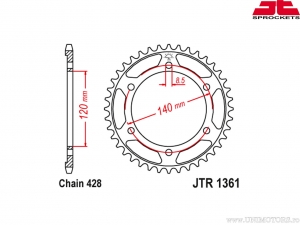 Σετ αλυσίδας - Honda XLR 250 R3H MD20 (ιαπωνική έκδοση) / XLR 250 R3J / XLR 250 R3K (MD22 >210) (ιαπ