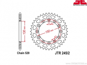 Σετ αλυσίδας - Honda XR250 RG RH ('86-'87) - DID / JT - χωρίς φωτογραφία πίσω πιρούνι