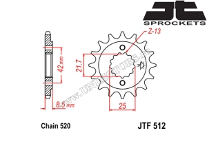 Σετ αλυσίδας Kawasaki EN 500C ('96-'05) - (DID / JT)