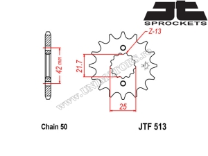 Σετ αλυσίδας Kawasaki GPX 500R ('98-'99) / GPZ 500R ('85-'87) - (DID / JT)