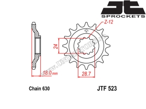 Σετ αλυσίδας Kawasaki GPZ 1100 Unitrak ('83-'85) - (DID / JT)