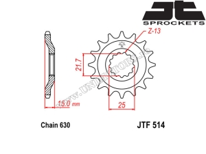 Σετ αλυσίδας Kawasaki GPZ 750 Unitrak ('83-'89) - (DID / JT)