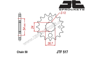 Σετ αλυσίδας Kawasaki GPZ 750R ('85-'88) - (DID / JT)