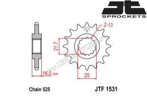 Σετ αλυσίδας Kawasaki ZR Zephyr 750 ('95-'99) - (DID / JT)