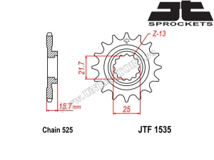 Σετ αλυσίδας Kawasaki ZX-6R ('98-'02) - (DID / JT)