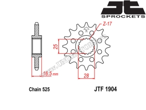 Σετ αλυσίδας KTM 950 Supermoto LC8 ('06-'08) / 990 Supermoto SM R LC8 / 990 Supermoto SM T LC8 ('09-'10) - (DID / JT)