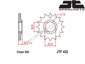 Σετ αλυσίδας Suzuki DR 350S ('90-'93) - (DID / JT)