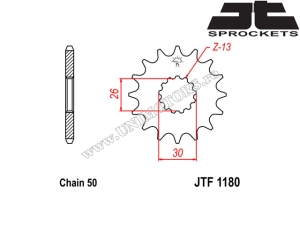 Σετ αλυσίδας Triumph Daytona 900 ('93-'96) / Trident 900 ('92-'98) / Trophy 900 ('92-'95) - (DID / JT)