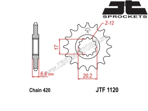 Σετ αλυσίδας Yamaha DT 50 R ('03-'06) - (DID / JT)