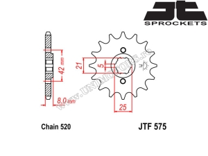 Σετ αλυσίδας Yamaha SRX 600 ('86-'94) - (DID / JT)