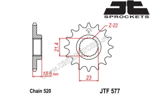 Σετ αλυσίδας Yamaha SZR 660 ('95-'98) - (DID / JT)