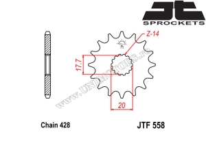 Σετ αλυσίδας Yamaha TDR 125 ('93-'01) - (DID / JT)