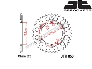 Σετ αλυσίδας Yamaha TT 600R ('97-'03) - (DID / JT)