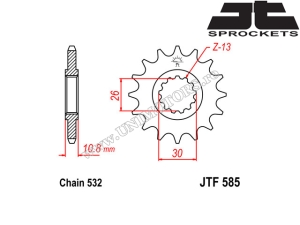 Σετ αλυσίδας Yamaha XJR 1200 ('95-'98) - (DID / JT)