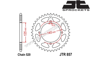 Σετ αλυσίδας Yamaha XT 500E ('90-'96) / XT 500T ('88-'89) / XT 500Z ('88-'89) - (DID / JT)