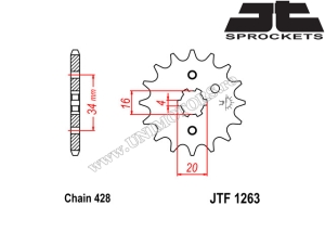 Σετ αλυσίδας Yamaha YBR 125 ('05-'06) - (DID / JT)