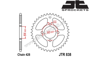 Σετ αλυσίδας Yamaha YBR 125 ('05-'06) - (DID / JT)