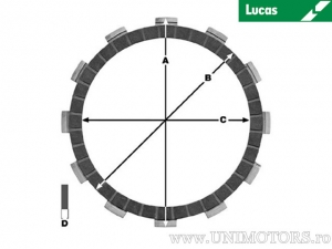 Σετ δίσκων συμπλέκτη (textolit) - KTM EGS 250 2T / EGS 300 2T ('94-'99) / EXC 300 2T ('96-'07) / SX 250 2T ('9