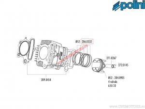 Σετ δακτυλίων πιστονιού (διάμετρος 52mm) - Honda XR 50 (διαδρομή 41) - Polini