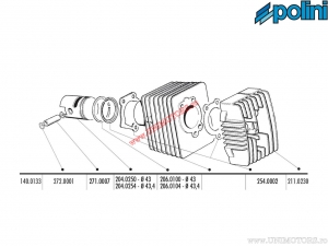 Σετ κυλίνδρου (διάμετρος 43mm / 63cc / βίδα πιστονιού 12mm) - 140.0133 - Polini