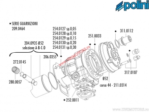 Σετ κυλίνδρου (διάμετρος 52mm / 93,44cc) - 1400208 - Polini