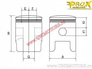 Σετ πιστονιού - Kawasaki KDX 250 E ('92-'95) / KX 250 ('90-'91) - 250 2T - ProX