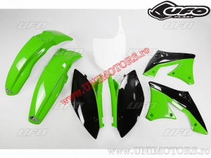 Σετ πλαστικών (λευκό / πράσινο / μαύρο) - Kawasaki KX 250 F 4T ('09 / '12) - UFO