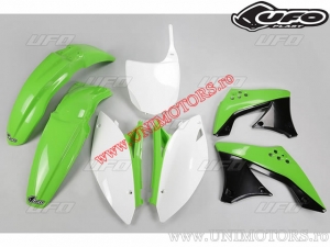 Σετ πλαστικών (λευκό / πράσινο / μαύρο) - Kawasaki KX 450 F 4T ('09) - UFO