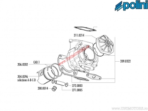 Σετ στεγανοποίησης κινητήρα (2090322) - Aprilia AF1 125 Futura / Pegaso 125 / Tuareg Rally 125 / HM CRE