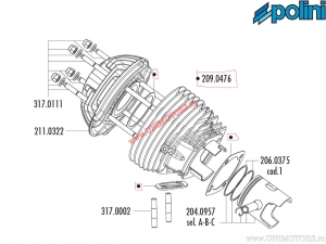 Σετ τσιμούχας κυλίνδρου Evolution 2 (διάμετρος 58mm) - Vespa ETS 125 2T / Primavera 125 2T / Prima