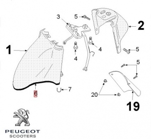 Σφραγίδα προφυλακτήρα μπροστινού τροχού - Peugeot Vclic / Vclic Evolution 4T 50cc - Peugeot