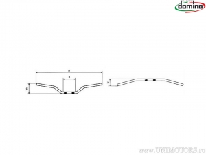 Τιμόνι από χρωμιωμένο ατσάλι Touring Kawasaki διαμέτρου 22mm και μήκους 700mm - Domin