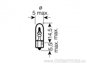 Φανάρι χωρίς βάση W1.2W W2X4.6D 12V 1.2W σετ blister 2τμχ. - Osram