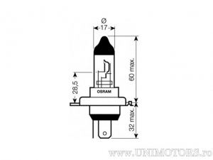 Бек H4 P43t 12V 60/55W блистер - Osram