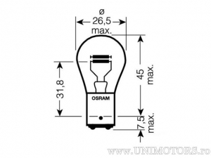 Брезент P21/5W BAY15D Ultra Life 12V 21/5W блистер комплект 2бр - Osram