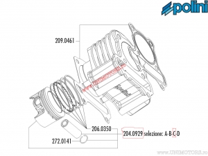 Бутало 4T (диаметър 50мм / кота C) - 204.0929/C - Baotian Eco Bike 50 4T / Garelli Capri 50 4T / Steed Bee 5