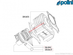 Бутало 4T (диаметър 60мм / степен B) - LML Star Deluxe 125 4T (карбуратор) / Star Deluxe 150 4T 