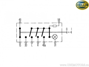 Бутон за аварийни светлини Hella - 6HF 003 916-011- Hella