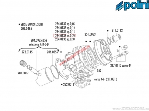 Гарнитура на цилиндъра Big Evolution (дебелина 0,20мм / 10 броя) - 254.0135 - Polini