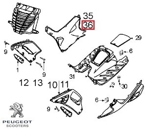 Десен страничен капак за пода - оригинален - сребрист - Peugeot Speedfight / Speedfig