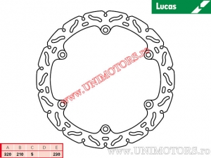 Диск за предна спирачка за състезателно MST465RAC - Lucas TRW