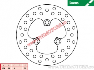 Диск за предна спирачка MST403 ригиден - Lucas TRW