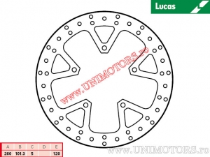 Диск за предна спирачка MST466 стоманен - Lucas TRW