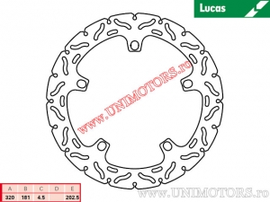 Диск преден спирачен MST356RAC за състезателно каране - Lucas TRW