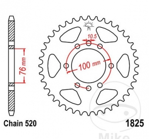 Заден пиньон JTR1825.47 (стъпка 520) - Suzuki DR 500 S / DR 750 S Big / DR 750 SU Big / GSX-R 1100 W / GSX-R 75