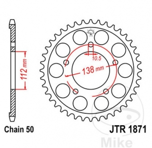 Заден пиньон JTR1871.52 (стъпка 530) - Yamaha YZF-R6 600 H / Yamaha YZF-R6 600 N - JM