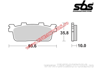 Задни спирачни накладки - SBS 195CT (карбонова технология) - (SBS)